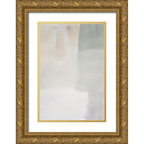 Soft Abstract Gold Ornate Wood Framed Art Print with Double Matting by Incado