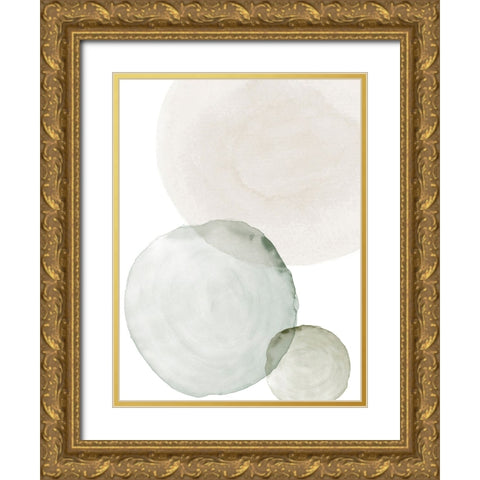 Soft Circular Gold Ornate Wood Framed Art Print with Double Matting by Incado