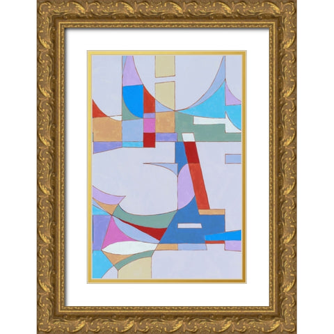 Geometric Gold Ornate Wood Framed Art Print with Double Matting by Incado