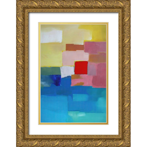 Vibrance II Gold Ornate Wood Framed Art Print with Double Matting by Incado