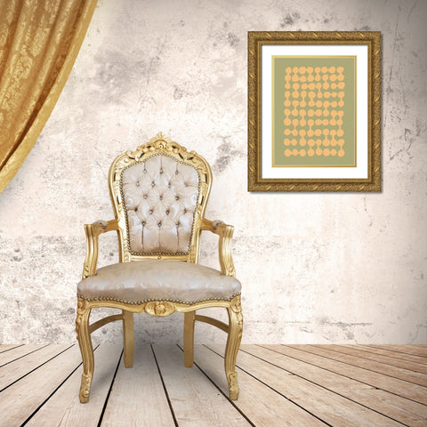 Connected Dots Gold Ornate Wood Framed Art Print with Double Matting by Incado