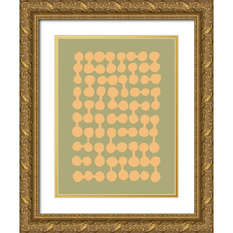 Connected Dots Gold Ornate Wood Framed Art Print with Double Matting by Incado