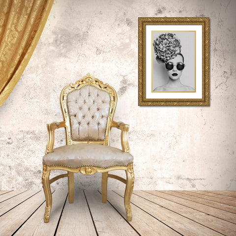 Petunia Gold Ornate Wood Framed Art Print with Double Matting by Incado