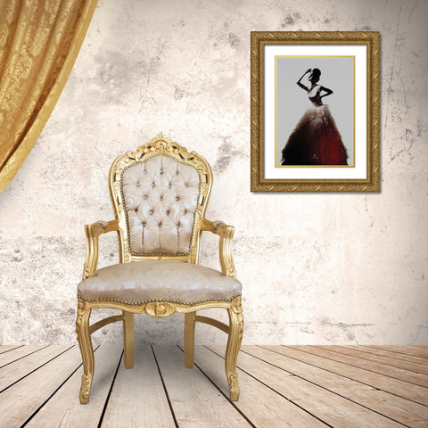 Redlingo Gold Ornate Wood Framed Art Print with Double Matting by Incado