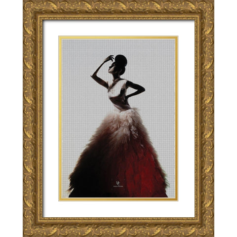 Redlingo Gold Ornate Wood Framed Art Print with Double Matting by Incado