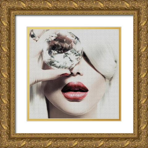 Diamonds are Forever Gold Ornate Wood Framed Art Print with Double Matting by Incado