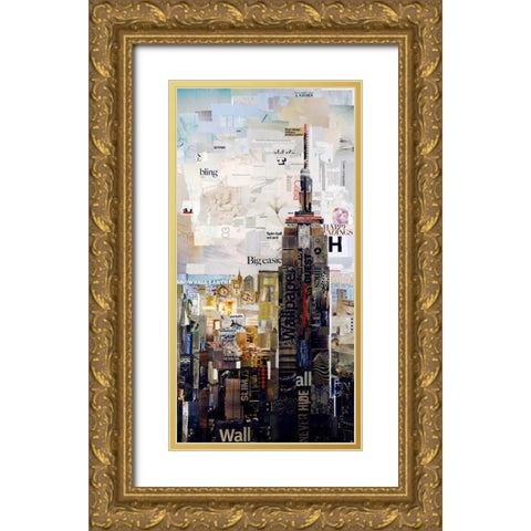 Empire State Gold Ornate Wood Framed Art Print with Double Matting by Grey, James