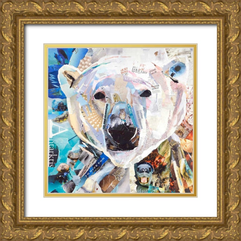 Polar Bear Gold Ornate Wood Framed Art Print with Double Matting by Grey, James