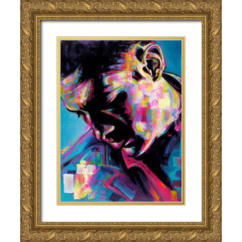 Poser Gold Ornate Wood Framed Art Print with Double Matting by Grey, James