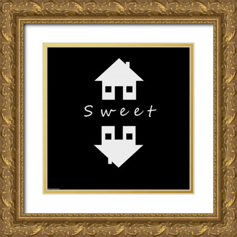 Home Sweet Home Gold Ornate Wood Framed Art Print with Double Matting by GraphINC