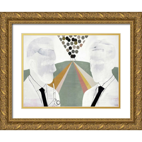 The Literates Gold Ornate Wood Framed Art Print with Double Matting by Olesen, Nicolai Kubel
