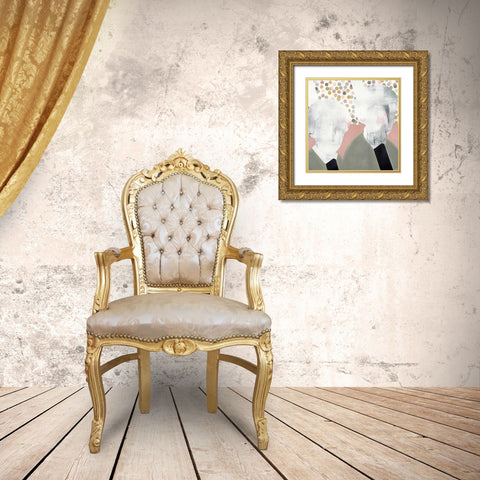 Girlfriends Gold Ornate Wood Framed Art Print with Double Matting by Olesen, Nicolai Kubel