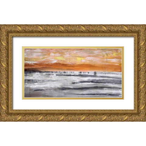 Beach II Gold Ornate Wood Framed Art Print with Double Matting by Summer, Clara
