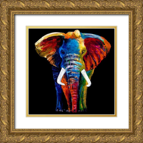 Great Elephant Gold Ornate Wood Framed Art Print with Double Matting by Summer, Clara