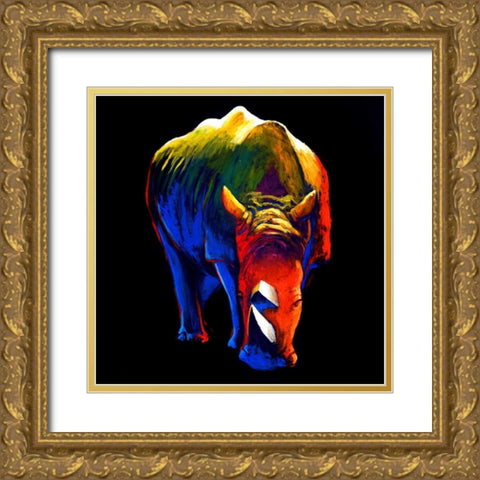 The Rhino Gold Ornate Wood Framed Art Print with Double Matting by Summer, Clara