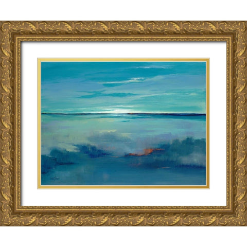Blue Ciel Gold Ornate Wood Framed Art Print with Double Matting by Jackson, Victoria