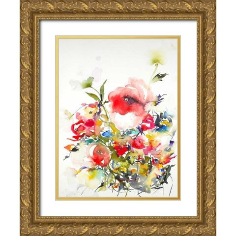 Summer Garden One Gold Ornate Wood Framed Art Print with Double Matting by Johannesson, Karin