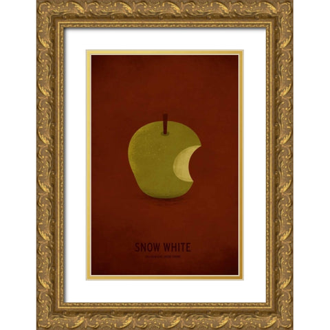 Snow White Gold Ornate Wood Framed Art Print with Double Matting by Jackson, Christian