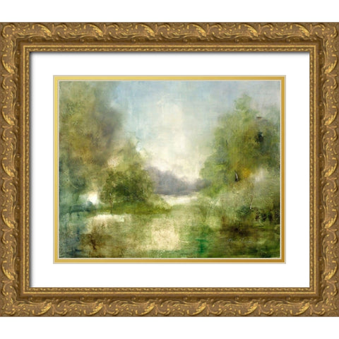 Our Sunday Hike Gold Ornate Wood Framed Art Print with Double Matting by Jennings, J Austin