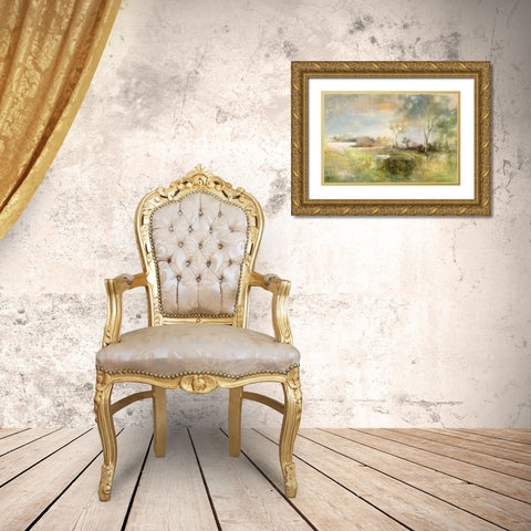 Reflection of June Gold Ornate Wood Framed Art Print with Double Matting by Jennings, J Austin