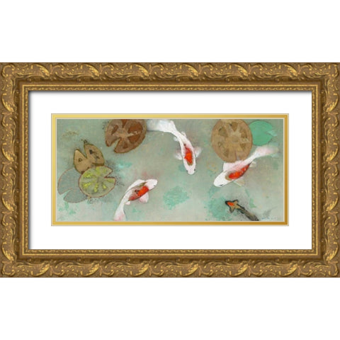 Floating Motion III Gold Ornate Wood Framed Art Print with Double Matting by Koury, Aleah