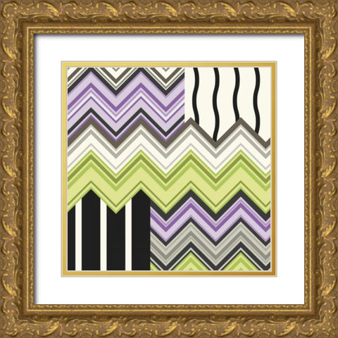 Jazzed 2 Gold Ornate Wood Framed Art Print with Double Matting by Kroner, Janelle