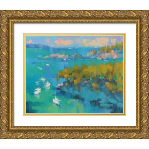 Cala Fornels II Gold Ornate Wood Framed Art Print with Double Matting by Krioutchkov, Alex Hook