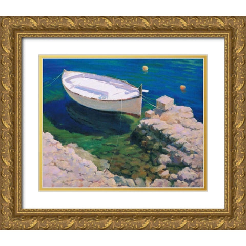 Boat Gold Ornate Wood Framed Art Print with Double Matting by Krioutchkov, Alex Hook