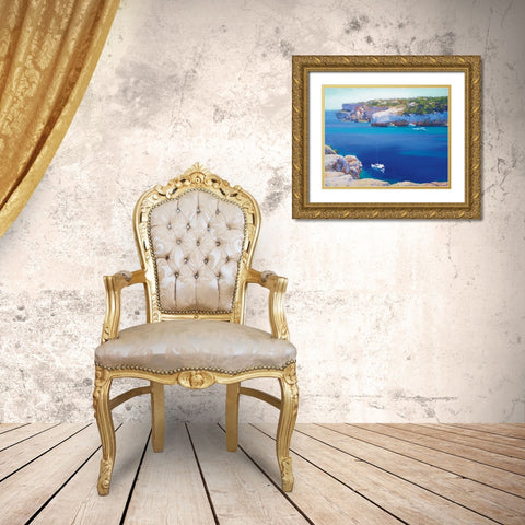 Cala Llombards Gold Ornate Wood Framed Art Print with Double Matting by Krioutchkov, Alex Hook