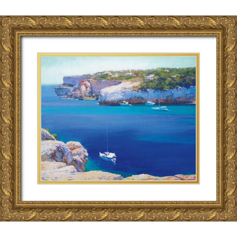 Cala Llombards Gold Ornate Wood Framed Art Print with Double Matting by Krioutchkov, Alex Hook