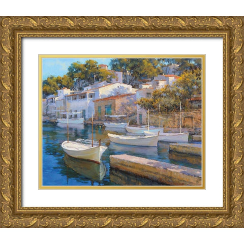 Cala Figuera 24 Gold Ornate Wood Framed Art Print with Double Matting by Krioutchkov, Alex Hook