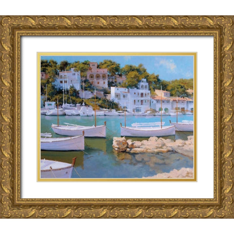 Cala Figuera 32 Gold Ornate Wood Framed Art Print with Double Matting by Krioutchkov, Alex Hook