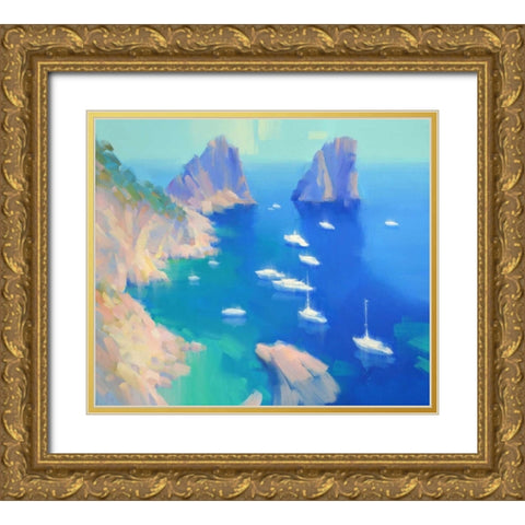 Capri II Gold Ornate Wood Framed Art Print with Double Matting by Krioutchkov, Alex Hook