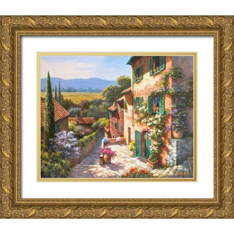 Spring in the Valley Gold Ornate Wood Framed Art Print with Double Matting by Kim, Sung