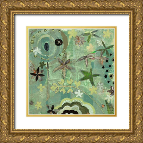 Floral Fantasies 1 Gold Ornate Wood Framed Art Print with Double Matting by Koury, Aleah