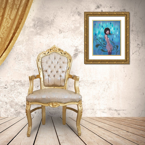 Morning Showers Gold Ornate Wood Framed Art Print with Double Matting by Ketner, Jeremiah