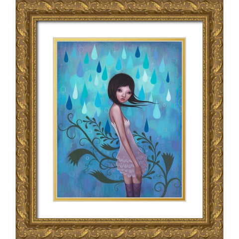 Morning Showers Gold Ornate Wood Framed Art Print with Double Matting by Ketner, Jeremiah