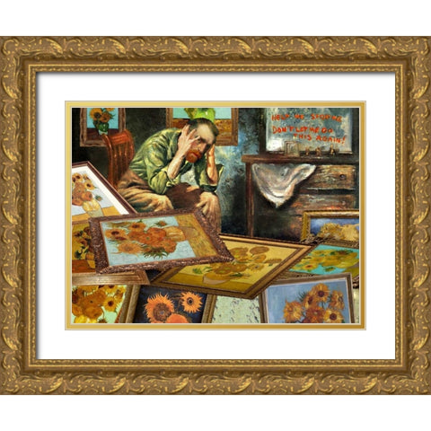 Help Me Gold Ornate Wood Framed Art Print with Double Matting by Kite, Barry