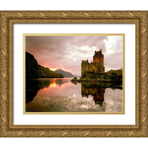 Eilean Donan, Scotland Gold Ornate Wood Framed Art Print with Double Matting by Klug, Alan