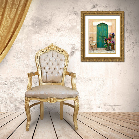 Fleuriste, Provence Gold Ornate Wood Framed Art Print with Double Matting by Klug, Alan