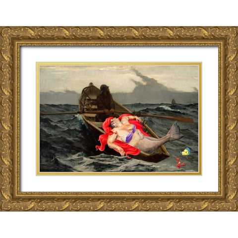 Catch of the Day Gold Ornate Wood Framed Art Print with Double Matting by Kite, Barry