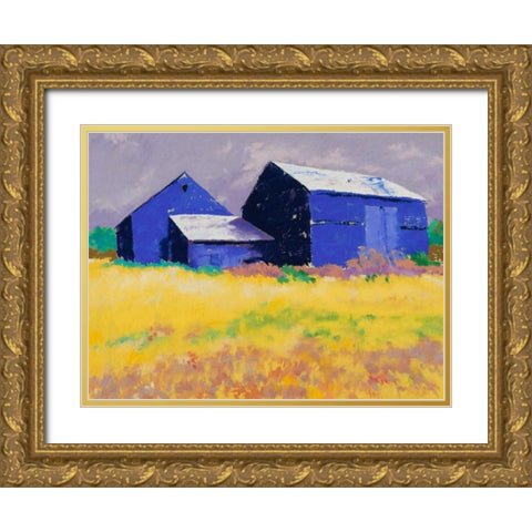 A Fine Day Gold Ornate Wood Framed Art Print with Double Matting by Kelly, Mike