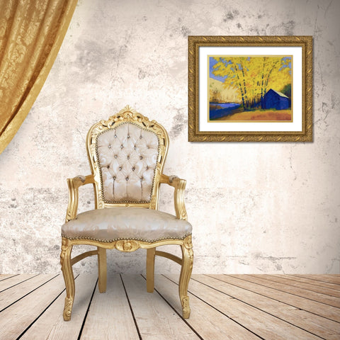 Hartmans Place Gold Ornate Wood Framed Art Print with Double Matting by Kelly, Mike