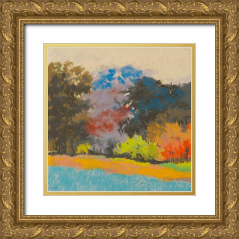 Fox Farms Woods 2 Gold Ornate Wood Framed Art Print with Double Matting by Kelly, Mike
