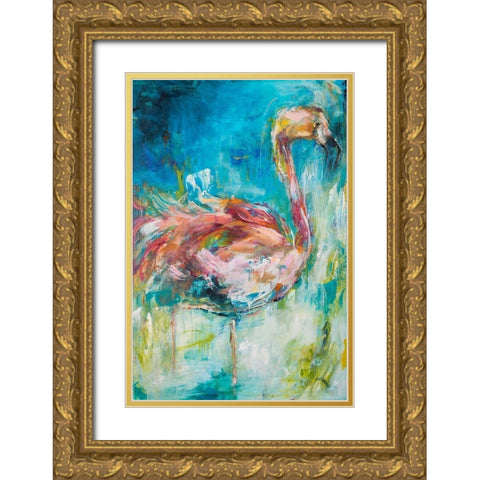 Pretty in Pink No. 1 Gold Ornate Wood Framed Art Print with Double Matting by Koelman, Hilma