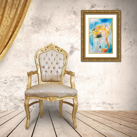 Pretty in Pink No. 3 Gold Ornate Wood Framed Art Print with Double Matting by Koelman, Hilma