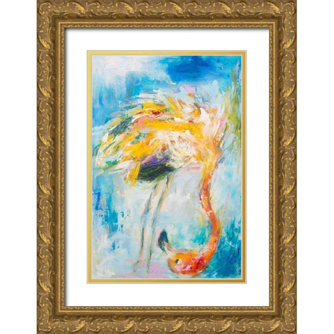 Pretty in Pink No. 3 Gold Ornate Wood Framed Art Print with Double Matting by Koelman, Hilma