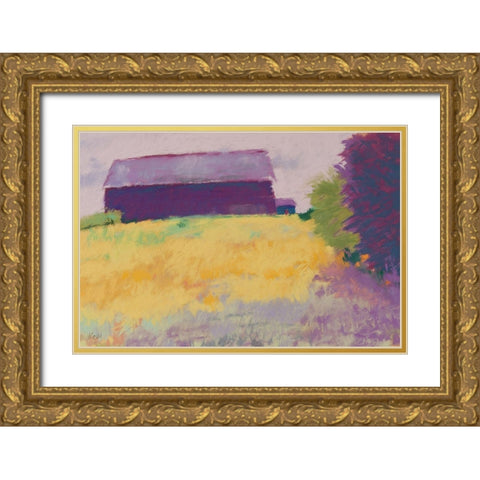 Wheat Field Gold Ornate Wood Framed Art Print with Double Matting by Kelly, Mike