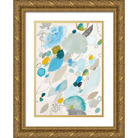 Blue Lightening Gold Ornate Wood Framed Art Print with Double Matting by Kleinpeter, Maggie