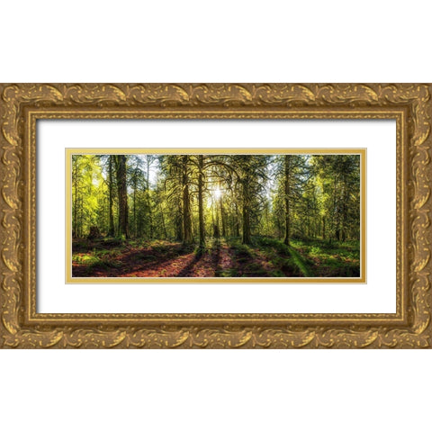 Golden Forest Gold Ornate Wood Framed Art Print with Double Matting by Kostka, Vladimir